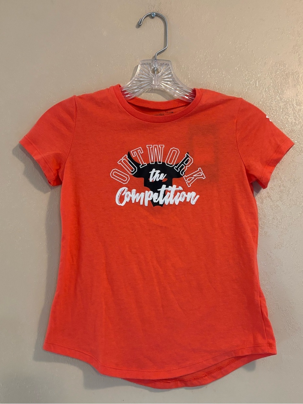 NWT Under Armour girls Project Rock Outwork The Competition Tee sz S